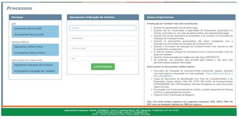 Detran Ceará disponibiliza nova ferramenta virtual para recursos de infrações de trânsito