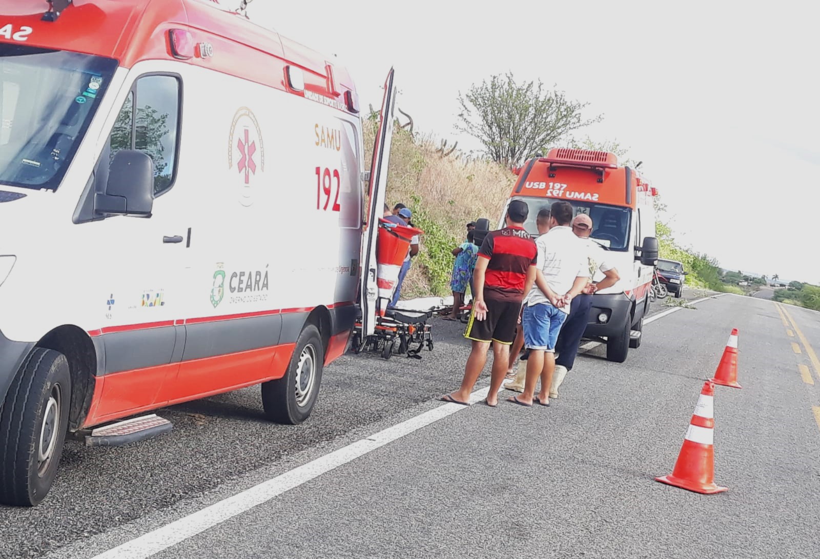 Colisão na BR-020, deixa dois feridos na zona rural de Tauá