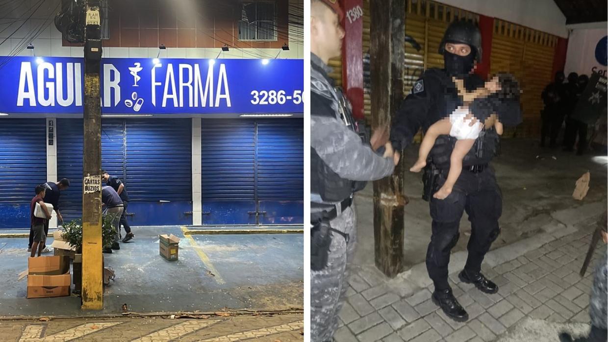 Suspeito atira em mulher e faz a própria bebê refém em farmácia de Fortaleza