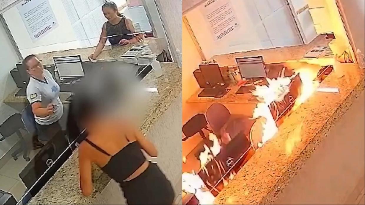 Mulher ateia fogo em recepção de hospital em Minas Gerais