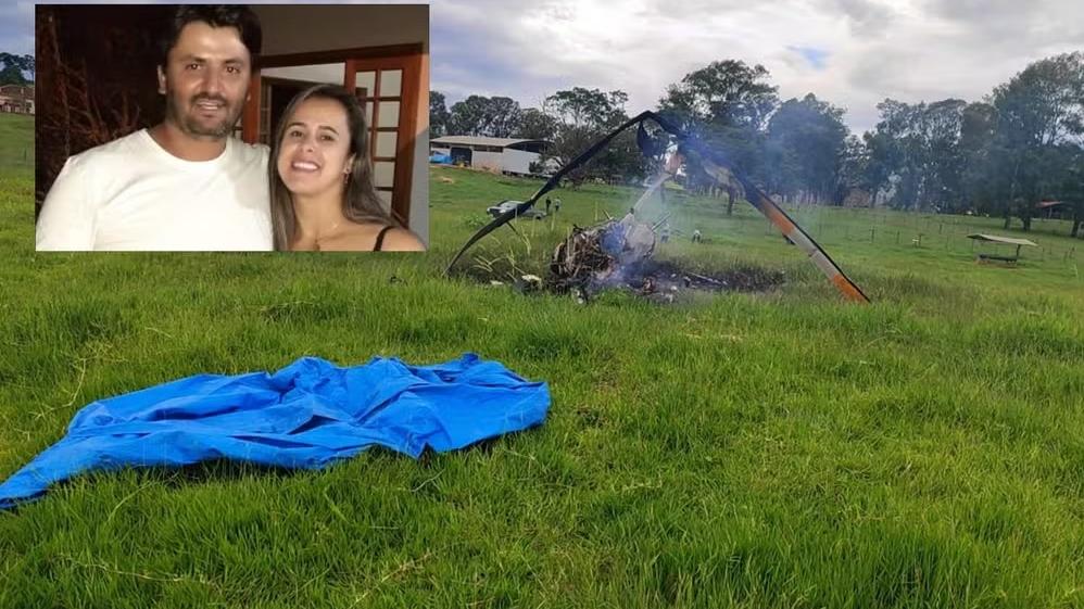 Helicóptero cai em fazenda no Interior de Minas Gerais e deixa três pessoas mortas