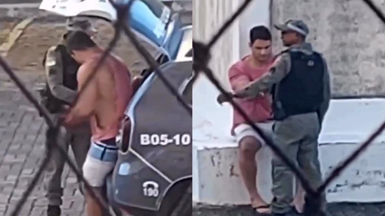 Veja momento da prisão de homem que agrediu namorada com 60 socos
