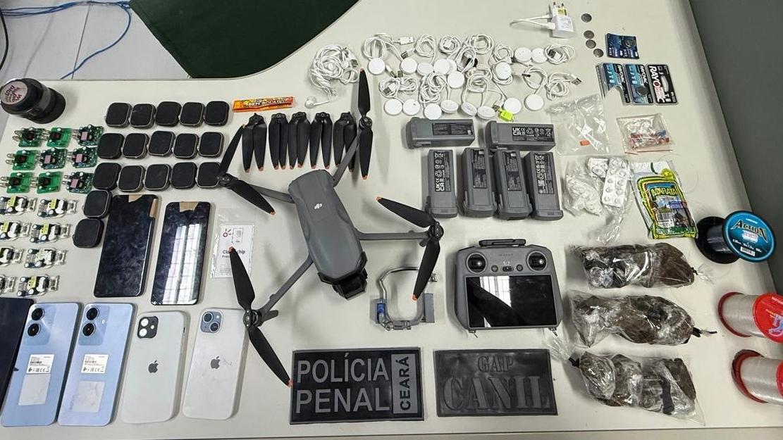 POLÍCIA – Trio é preso por operar drone com celulares e drogas próximo a presídios no Ceará