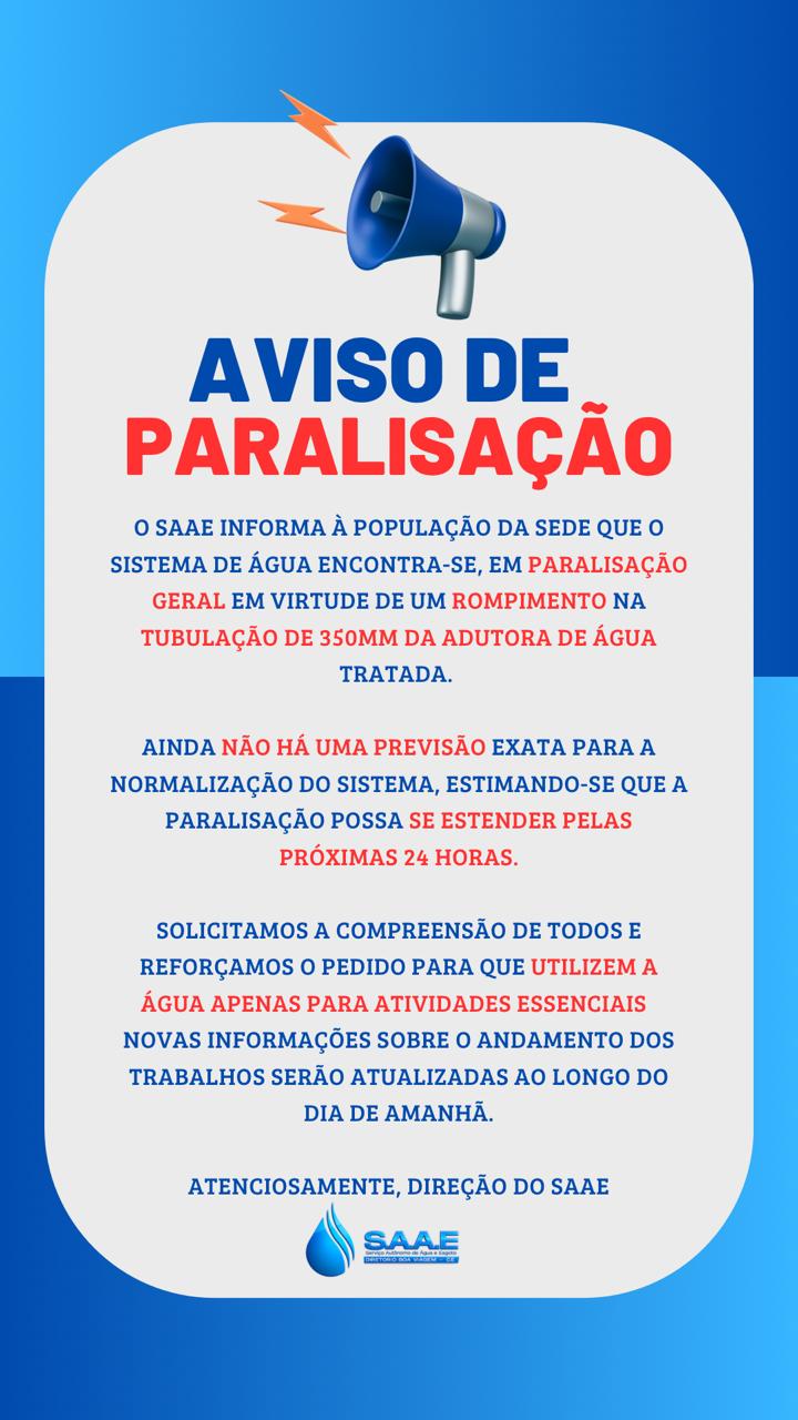 INFORMATIVO – Cano estoura próximo da ponte do Bairro de Fátima e interrompe abastecimento da cidade