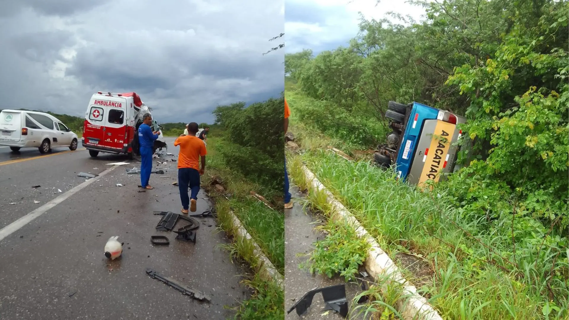 TRAGÉDIA – Mãe e filha morrem em acidente entre ambulância e micro-ônibus em Forquilha, no CE